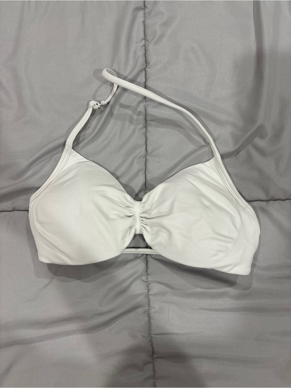 Amazon White Halter sports bra in white